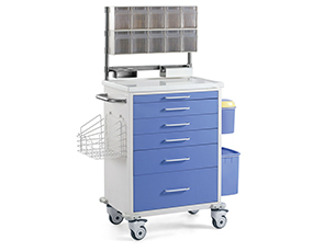 Steel Hospital Emergency Crash cart Treatment Trolley with 